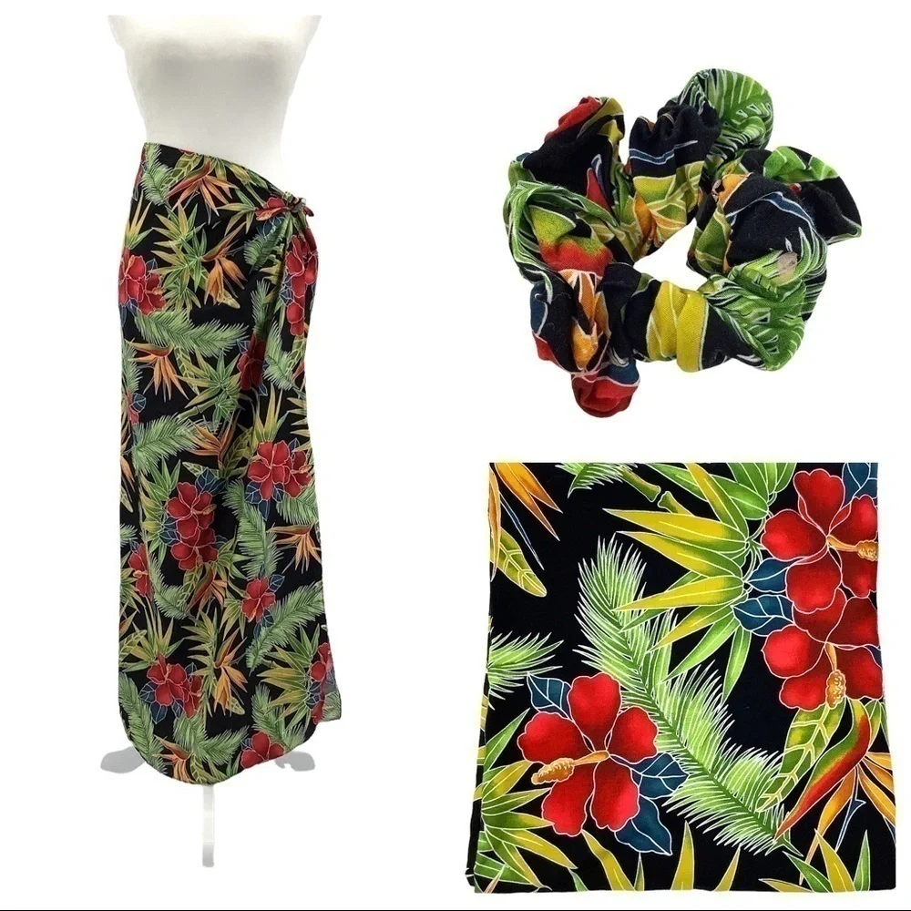 Hawaiian Sarong & Scrunchie Matching Set